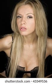 Attractive Blonde Lingerie Model Poses Studio Stock Photo Shutterstock