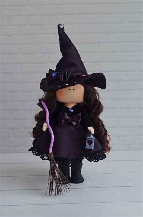 Witch Rag Doll Halloween Art Doll Soft Cloth Doll Fabric Etsy