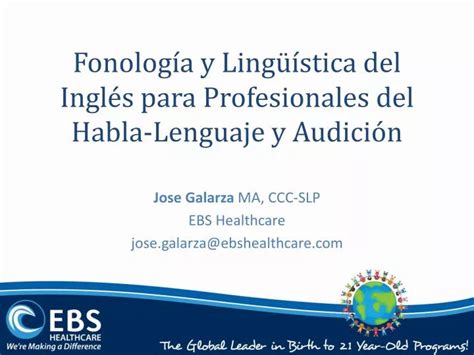 PPT Fonología y Lingüística del Inglés para Profesionales del Habla