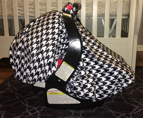 Fleece Baby Car Seat Carrier Canopy Cover Houndstooth Etsy