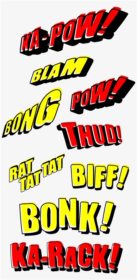 Vintage Comic Book Sound Effects Icons Png Running Onomatopoeia