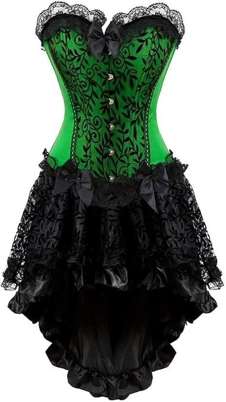 Vollbrust Leder Spitzen Corsage Korsett Kleid Unregel Steampunk