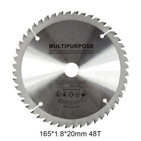 Multipurpose TCT Woodworking Circular Saw Blade 165mm 48 Teeth For