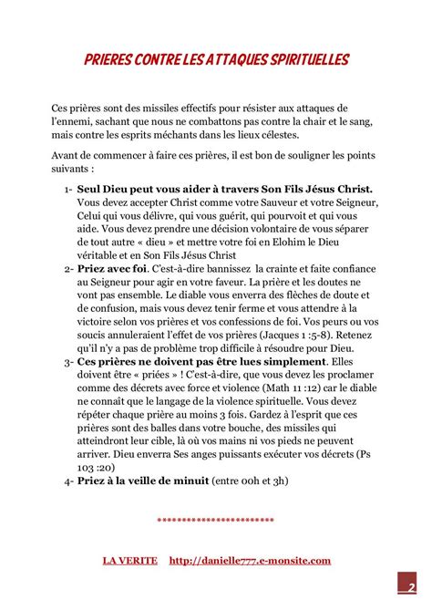 Prieres Contre Les Attaques Spirituelles Par Danielle Fichier Pdf