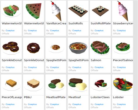 Roblox Decal ID Bloxburg Food Menu