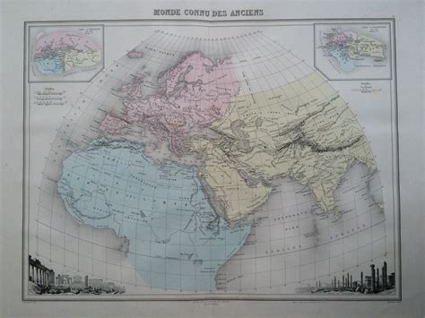 Ancient World Original Antique Map Nouvel Atlas Illustre French