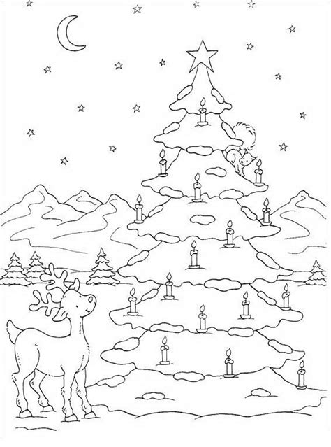 Albero Di Natale Con Renna Da Dipingere Disegni Da Colorare