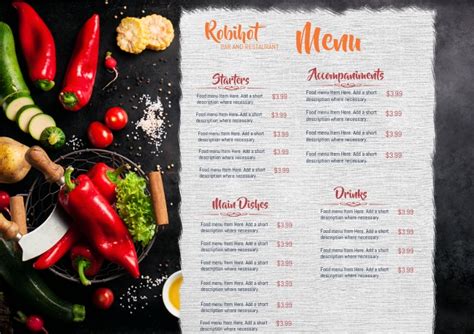 Restaurant Menu Template Postermywall