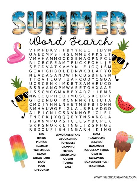 Free Printable Summer Word Search The Perfect Screen Time Break The