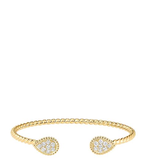 Boucheron Small Yellow Gold and Diamond Serpent Bohème Motif Bracelet