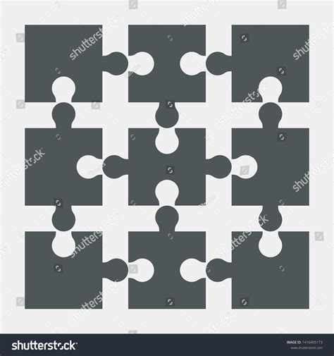 Puzzle Simple Piece Template Quality Vector Stock Vector (Royalty Free ...