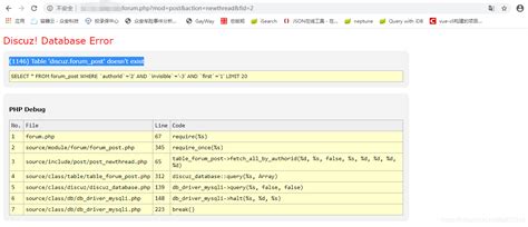 Discuz出现表不存在错误：1146 Table ‘discuzforumpost‘ Doesn‘t Exist （可能是mysql引擎引起的问题，或者语法兼容问题） 程序员小召