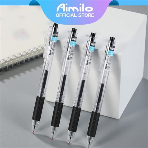 Jual Ready Aimilo Gel Pen Pulpen Gel Retractable Tinta Hitam Mm