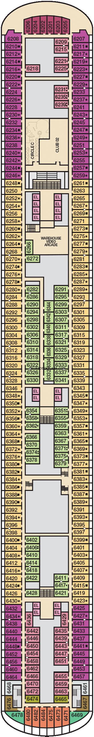 Carnival Panorama Deck 6 Deck Plan Tour