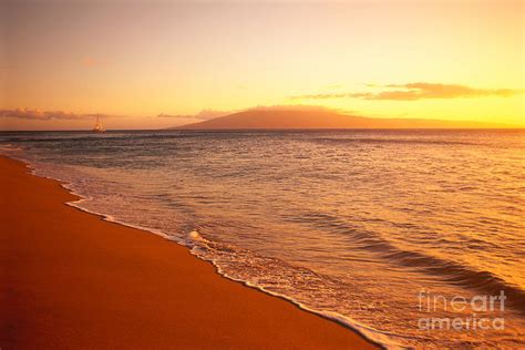 Maui Hazy Orange Sunset Photograph By Dana Edmunds Printscapes