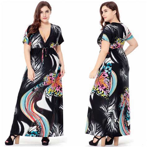 Buy 2017 Boho Style Women Summer Sexy Plus Size Beach Casual Sexy Dress