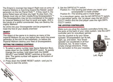Atari 2600 Vcs Star Wars The Empire Strikes Back Scans Dump