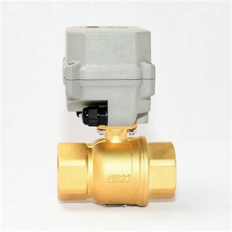 2 Way 1 1 4 DN32 Brass Motorized Ball Valve 15nm With Manual Override