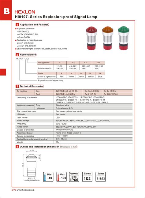 Helon Hl Series Explosion Proof Signal Lamp Explosion Proof Amb