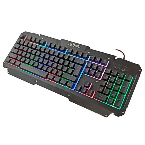 Teclado Gamer Metal Iluminação LED BK G200 Exbom Submarino