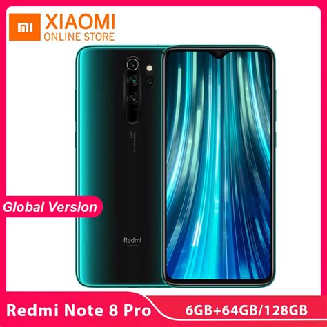 Versão global xiaomi redmi nota 8 pro 6 gb 64 gb 128 gb nfc smartphone