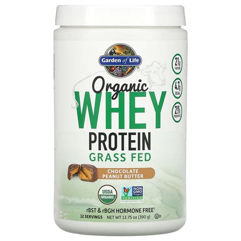 Garden Of Life Organic Whey Protein Grass Fed Chocolate Peanut