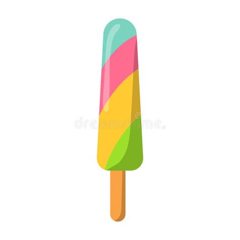 Illustration Of Ice Cream On A Stick Vector Isolated On A White