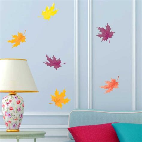 Autumn Leaves Wall Decal Kit Colorful Leaf Wall Decal By Etsy