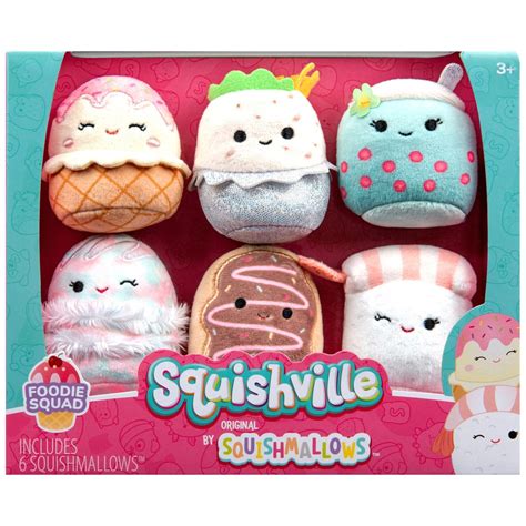 Squishmallows Squishville Foodie Squad Coffret 6 Mini Peluches