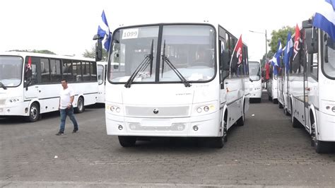 Salen hacia León y Chinandega 95 nuevos buses rusos YouTube