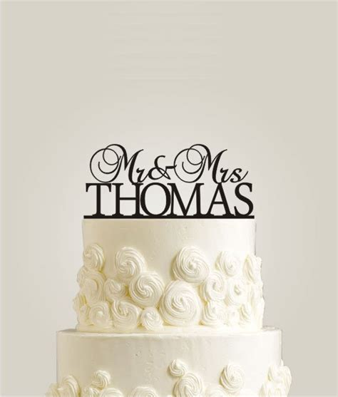 Custom Wedding Cake Topper Personalized With Last Name Initial