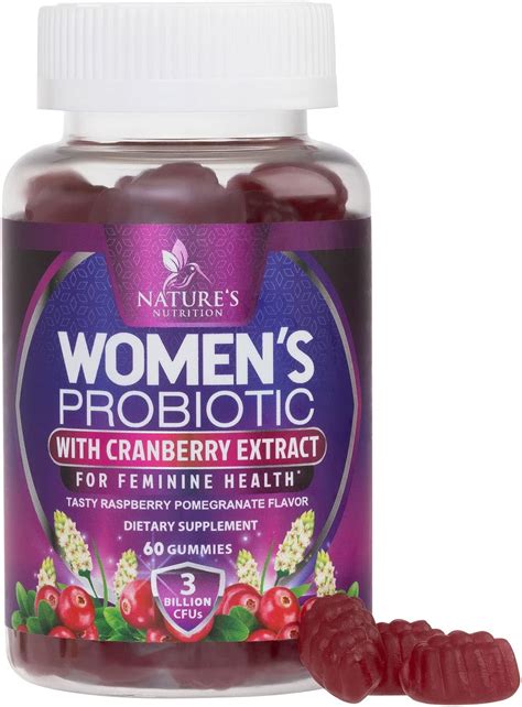 Probiotics For Women Gummy With Cranberry 3 Billion Cfu Guaranteed With 6 Diverse Strains