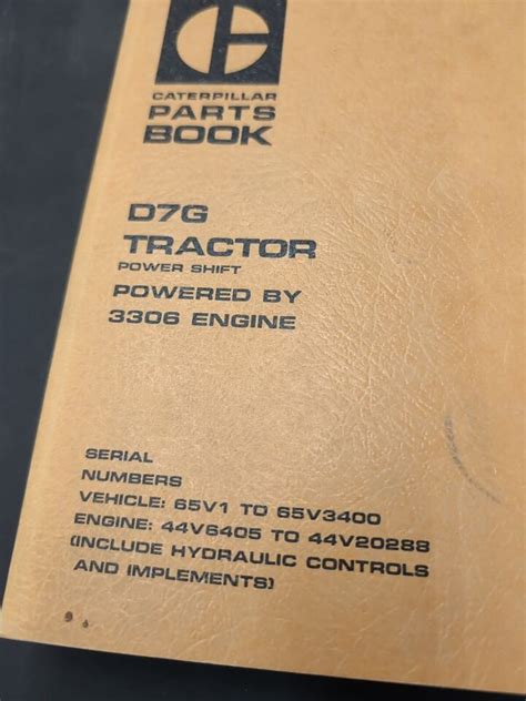 Cat Caterpillar D7g Crawler Tractor Dozer Parts Book Manual S N 65v Ebay