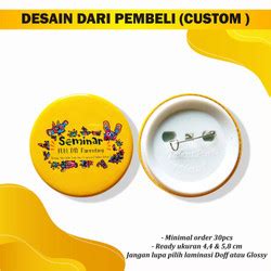 Jual Pin Peniti Custom Murah Free Design Cm Laminasi Glossy