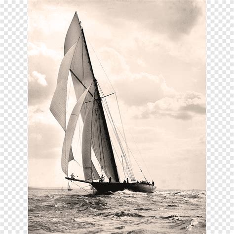 Sailing Sloop Yawl Brigantine Sail Caravel Monochrome Png PNGEgg