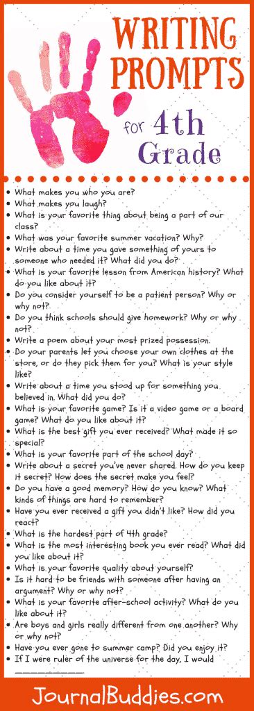 69 Great Writing Prompts For 4th Grade