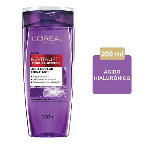 Agua micelar L Oréal Paris Revitalift hidratante ácido hialurónico 200