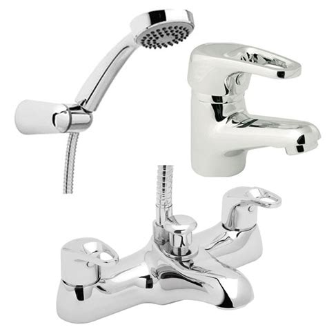 Deva Lace Chrome Bath Shower And Basin Mixer Taps Pack Set Bathroom Tap Pack From Taps Uk