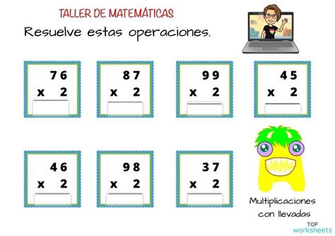 Multiplicaciones Rectangulares Printable Worksheet Topworksheets My