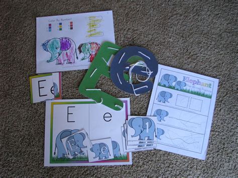 Mommy's Little Helper: Letter "E" for elephant