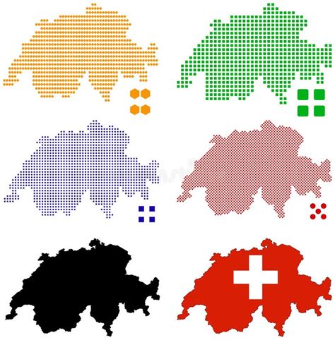 Pixel Map Of Switzerland Vector Dotted Map Of Switzerland Isolated On