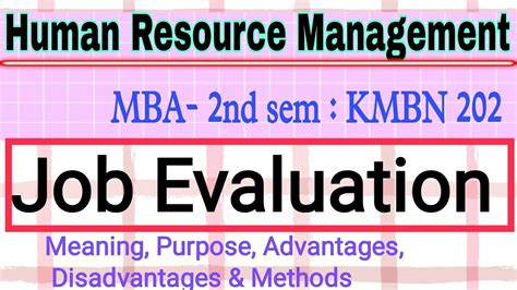 Job Evaluation In Hrm Process Purpose Methods Advantages And Disadvantages Of Job Evaluation