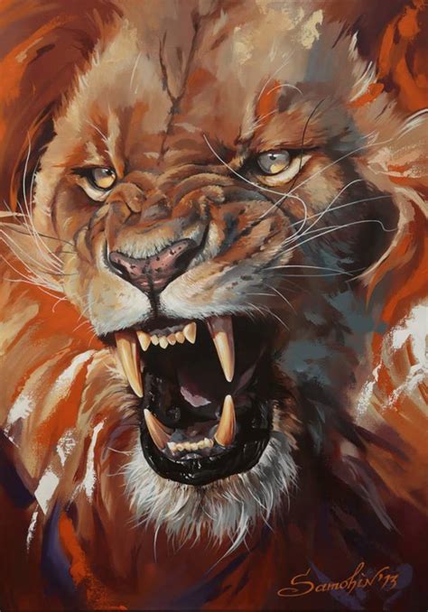 Abstract Lion Roar Painting at PaintingValley.com | Explore collection ...