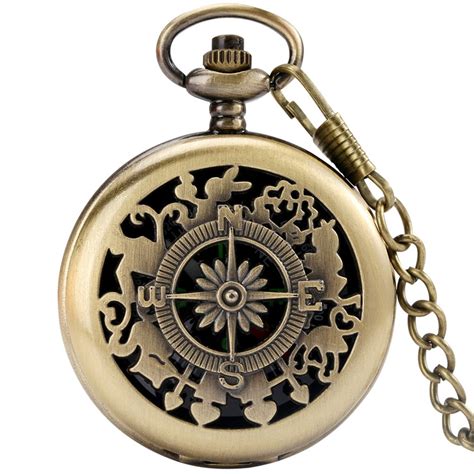 Hokarua 1 Set Portable Vintage Compass Pocket Watch Compass Retro Alloy Compass Hiking Compass