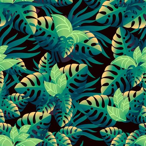 Padr O Sem Emenda De Folhas Verdes Tropicais Ilustra O Em Vetor