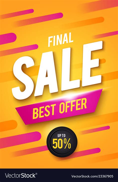 Final sale poster or flyer design Royalty Free Vector Image