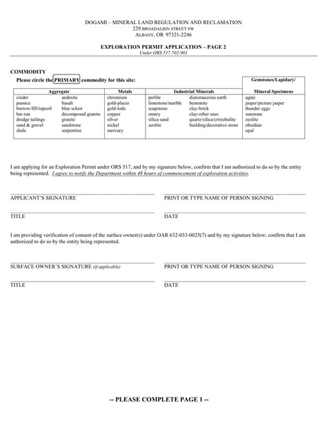 Oregon Exploration Permit Application Fill Out Sign Online And