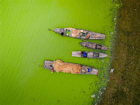 Vista A Rea Del Pueblo Pesquero De Ben Nom Una Brillante Imagen Verde