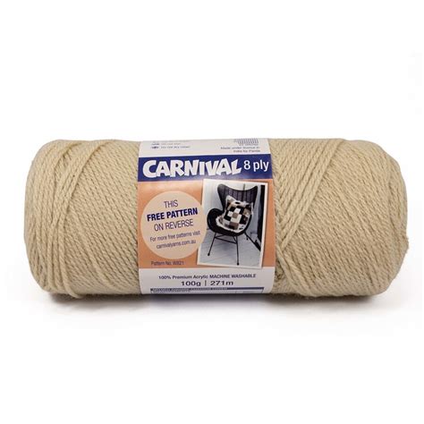 Carnival 8 Ply 271 Metre Acrylic Yarn 100g Natural Big W