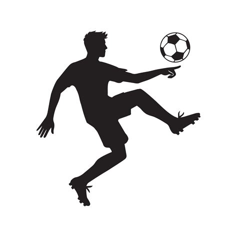 Soccer Player silhouette - football player illustration in black and ...